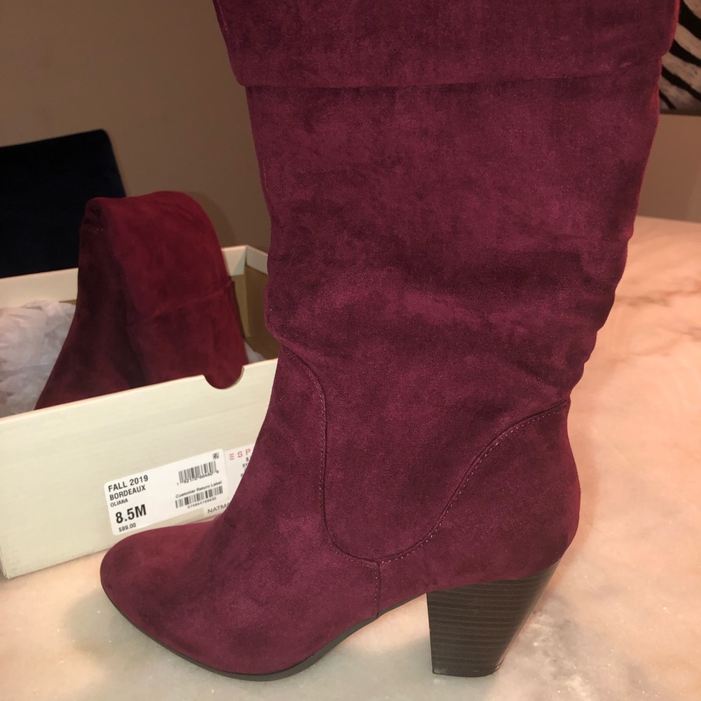 Burgundy Mid calf boots (Macy’s)